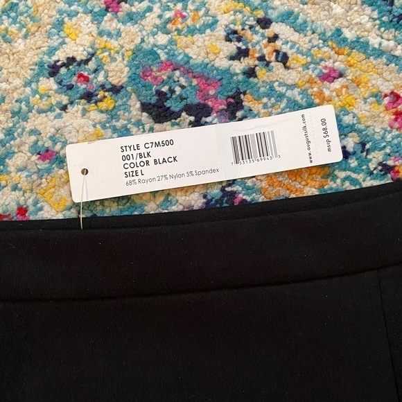 August Silk Black Ruffle Skirt NWT Size L - Picture 3 of 5